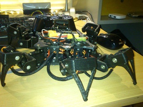 esapode 18 dof micro servo pinshape robotica robot mg90s hexapode crawler 9g profondità campo 3d print model - Mito3D