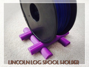 lincoln log spool Halter pinshape roller filament holder filamentchallenge 3d print model - Mito3D