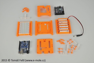 arduino uno r3 clone + sensor shield bitbeam case pinshape kit modular education 3d print model - Mito3D