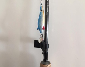 treble hook guard fishing rod pinshape lure holder pole 3d print model - Mito3D
