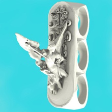 gabriel pinshape sculpture l'anneau néoclassique knuckle duster 3d print model - Mito3D