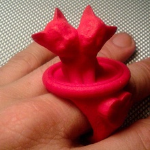 kitten cuddlez pinshape ring 3d print model - Mito3D