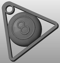 cue ball 8 key chain pinshape 3d print model - Mito3D