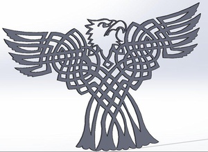 celtic aquila calva pinshape collana keychain celticdesign 3d print model - Mito3D