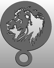 café pochoir lion pinshape logo 3d print model - Mito3D