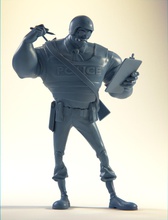 ticketeer heykelcik pinshape 3d baskı çocuk oyuncak tasarım meydan polis karakter kahraman eylem şekil 3d print model - Mito3D
