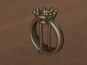 chaton l'anneau révisé pinshape d'argent or diamant 3d print model - Mito3D