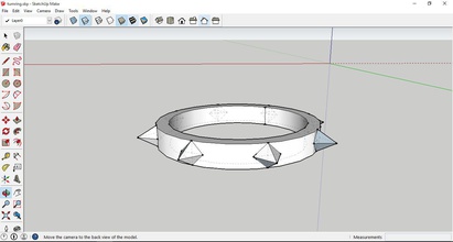 thumbring spikes pinshape ring 3d print model - Mito3D