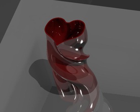 twisted heart vase pinshape 3d-design 3d print model - Mito3D