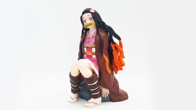 nezuko modelo 3d impresión forma alfiler mujer hembra lindo niña personaje anime kimetsu tajiro 3d print model - Mito3D