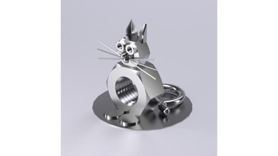 gato mecânico figura 3d arte 3d print model - Mito3D