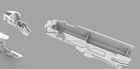 ameba ares attaccante cadex kit pistola arma proiettile 3dprint airsoft msr m4 chasis aresstriker cecchino 3d print model - Mito3D