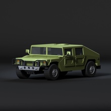 humvee 3d modello low poly combattere macchina pesante trasporto set ruote esercito vehicle of war camion hummer military 3d print model - Mito3D