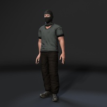 animated gang man-rigged 3d game character low-poly model sport thuglife streetfighter criminal robber fitness strength muscular male rigged skeleton games unreal photorealistic render realistic photoreal man guy street thug 3d print model - Mito3D