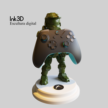 master chief controller holder controller-stands controller-stand blender models 3d print xbox-one-controller xbox-360-controller xbox 360 masterchief halo-4 halo 3d print model - Mito3D