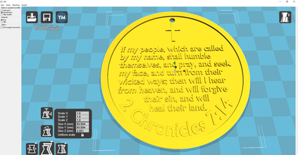 2 chronicles 7 14 medallion land nation healing repentance 2-chronicles verse bible christian 3d print model - Mito3D