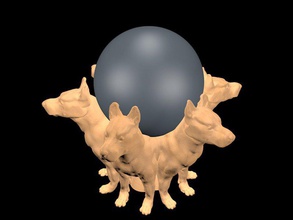 amigo bola pedestal pinshape cão 3d design 3d print model - Mito3D