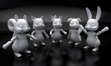 baby Tier Figuren set 5 pinshape 3d Druck Kinder Spielzeug design Herausforderung 3d print model - Mito3D