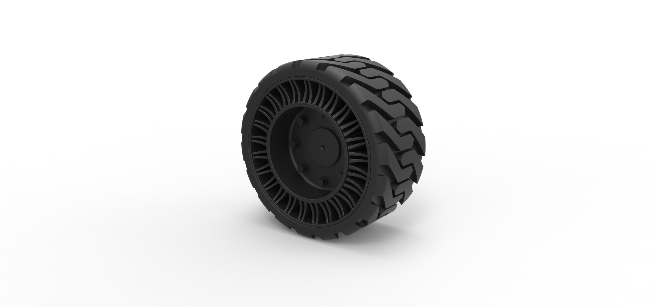 diecast twheel version 2 loader scaled vehicle tire wheel 3D print model - Mito3D