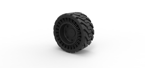 diecast twheel version 2 loader scaled vehicle tire wheel 3d print model - Mito3D