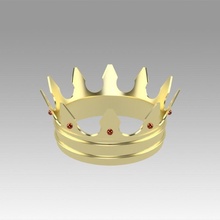oro corona imperiale fronzoli re gioielli gemma rubino diadema regale reale d'oro 3d print model - Mito3D