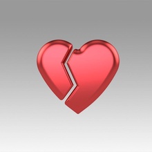 heart love broken hobby sport sweetheart girlfriend cupid gift valentine shape 3d print model - Mito3D