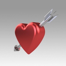 coração seta querido namorada cupido presente amar namorados 3d print model - Mito3D
