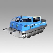 screw terrain vehicle zil truck amphirol rotation snow swamp mud amphibious screws 3d print model - Mito3D