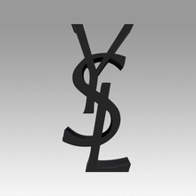 yves saint laurent logo symbol logotype logotipo detal style logos emblem company clothing characters brand 3d print model - Mito3D
