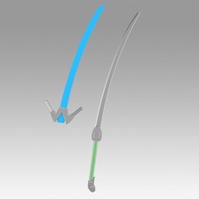 blazblu jin Kisaragi Erfrierung Cosplay Waffe Anime Fantasie blazblue Hakumen Replik 3d print model - Mito3D