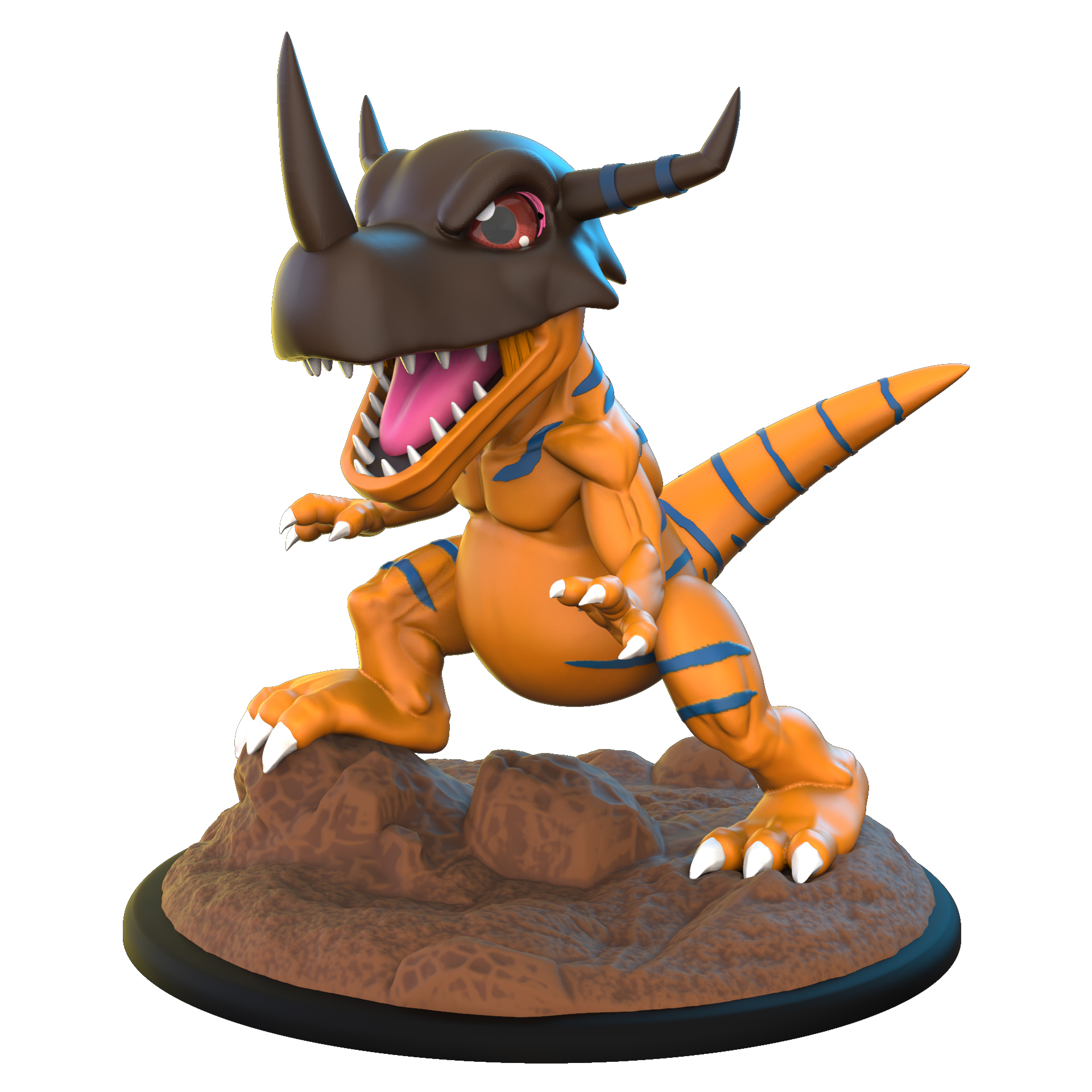 greymon Digimon taiced colecionável anime 3D print model - Mito3D