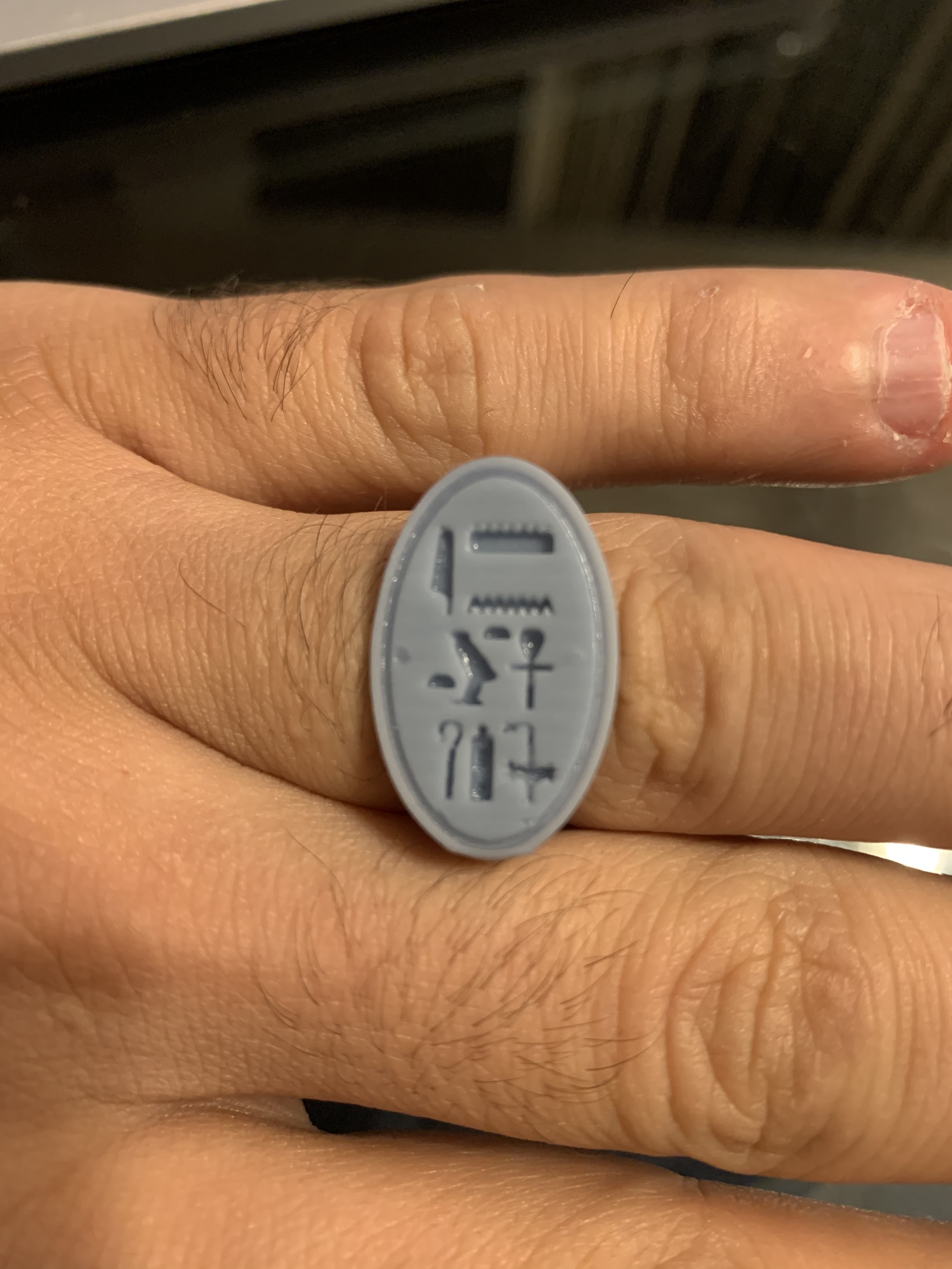 tutankamón cera sello anillo Egipto signetring faraón jeroglifos antiguo egipcio 3D print model - Mito3D