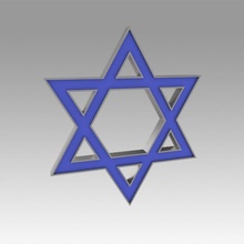 david star engraved symbol simple sign jewish izrael jewel israel cross 3d print model - Mito3D