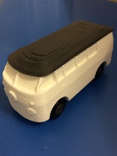 vw bus voltando rodas pinshape veículo leve 3d print model - Mito3D
