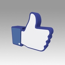 facebook sign gesture design symbol super media graphic isolated social hand high thumb icon 3d print model - Mito3D