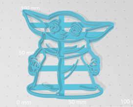 kesici kurabiye Yoda mandaloryalı Cortador Galleta yoda mandalorian baby 3d print model - Mito3D