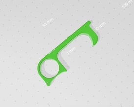 covid-19 safety key  safe-key safety-key safety covid-handle 3d print model - Mito3D
