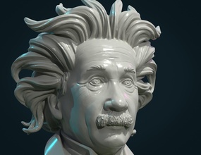 Einstein buste statue art sculpture portrait relativité scientifique Albert science 3d print model - Mito3D