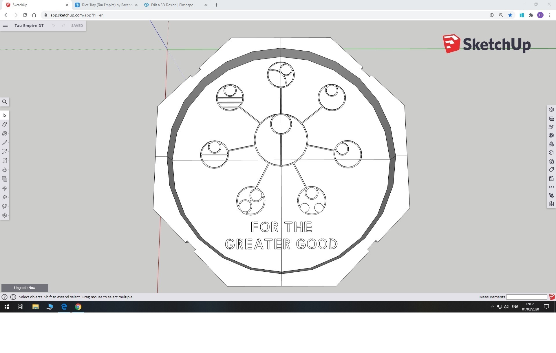 dados bandeja tau Império bandejas martelo guerra warhammer 40k 3D print model - Mito3D