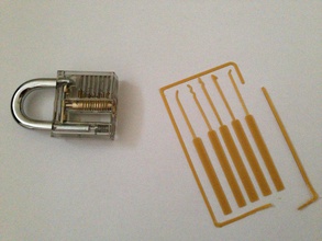lock pick set tarjetas pinshape puzzle cerrajería ganzúa bloqueo tarjeta visita 3d print model - Mito3D