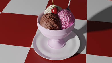 ice cream sundae cherry spoon icecream 3d print model - Mito3D