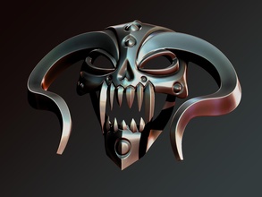 masque cornu mort Mort vivant sculpture sensationnel warcraft conception art démon tête OS crâne ender3 créalité fdm 3d print model - Mito3D