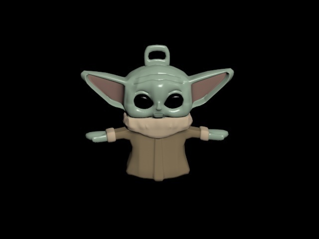 Baby Yoda Schlüsselbund yoda baby mandalorian Kunst 3D print model - Mito3D