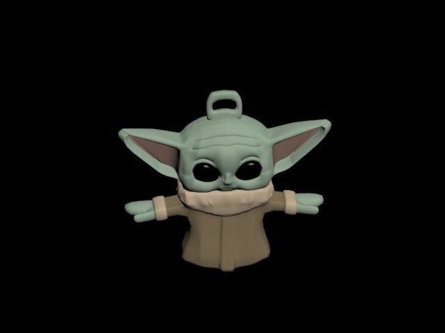 bebek Yoda anahtarlık yoda baby mandalorian Sanat 3D print model - Mito3D