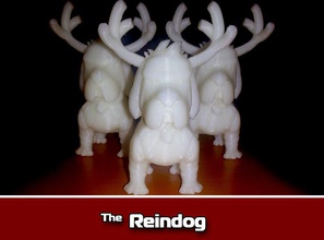reindog adorno pinshape xmas renos ornamento makerbotornaments vacaciones perro decoración navidad astas 3d print model - Mito3D
