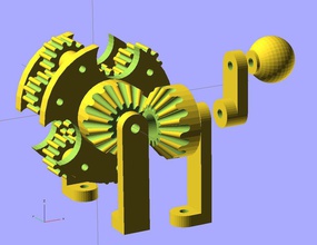 ekobots diferansiyel spur pinshape openscad şanzıman dişli 3d print model - Mito3D