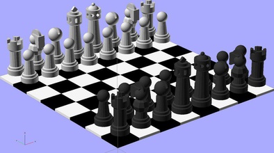 ekobots échecs pinshape tour reine morceau pion chevalier roi jeux jeu évêque 3d print model - Mito3D