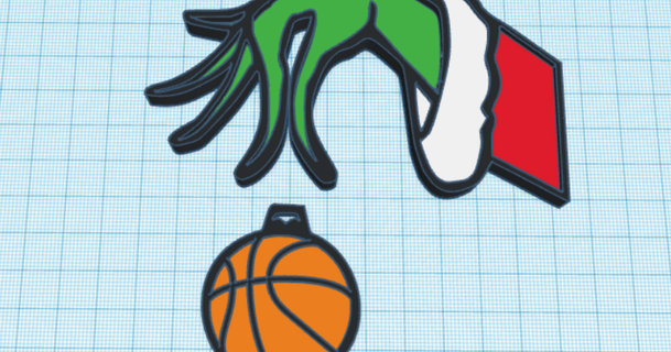 Grinch mão pmeinke baixar livre stl modelo printablescom 3d modelos sazonal designs inverno Natal basquetebol bola decorações presente 3d print model - Mito3D