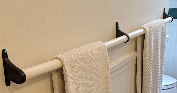 towel rack - 1 od pvc pipe pat download free stl model printablescom 3d models household bathroom 3d print model - Mito3D