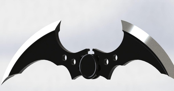 folding batarang - arkham games style liam plumridge download free stl model printablescom 3d models costumes & accessories props batman cosplay joker 3d print model - Mito3D